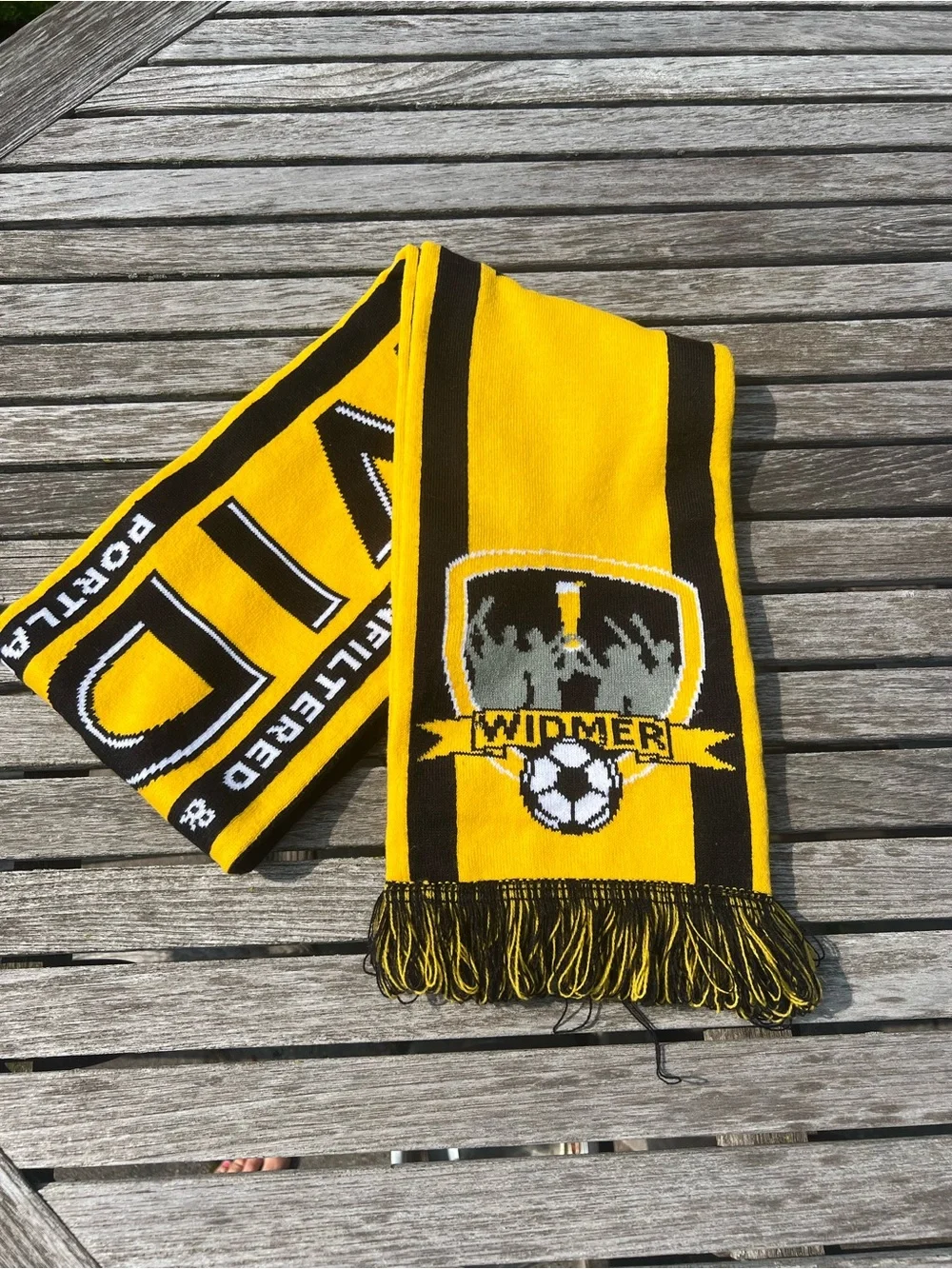 Widmer Portland Yellow and Black Soccer Fan Scarf